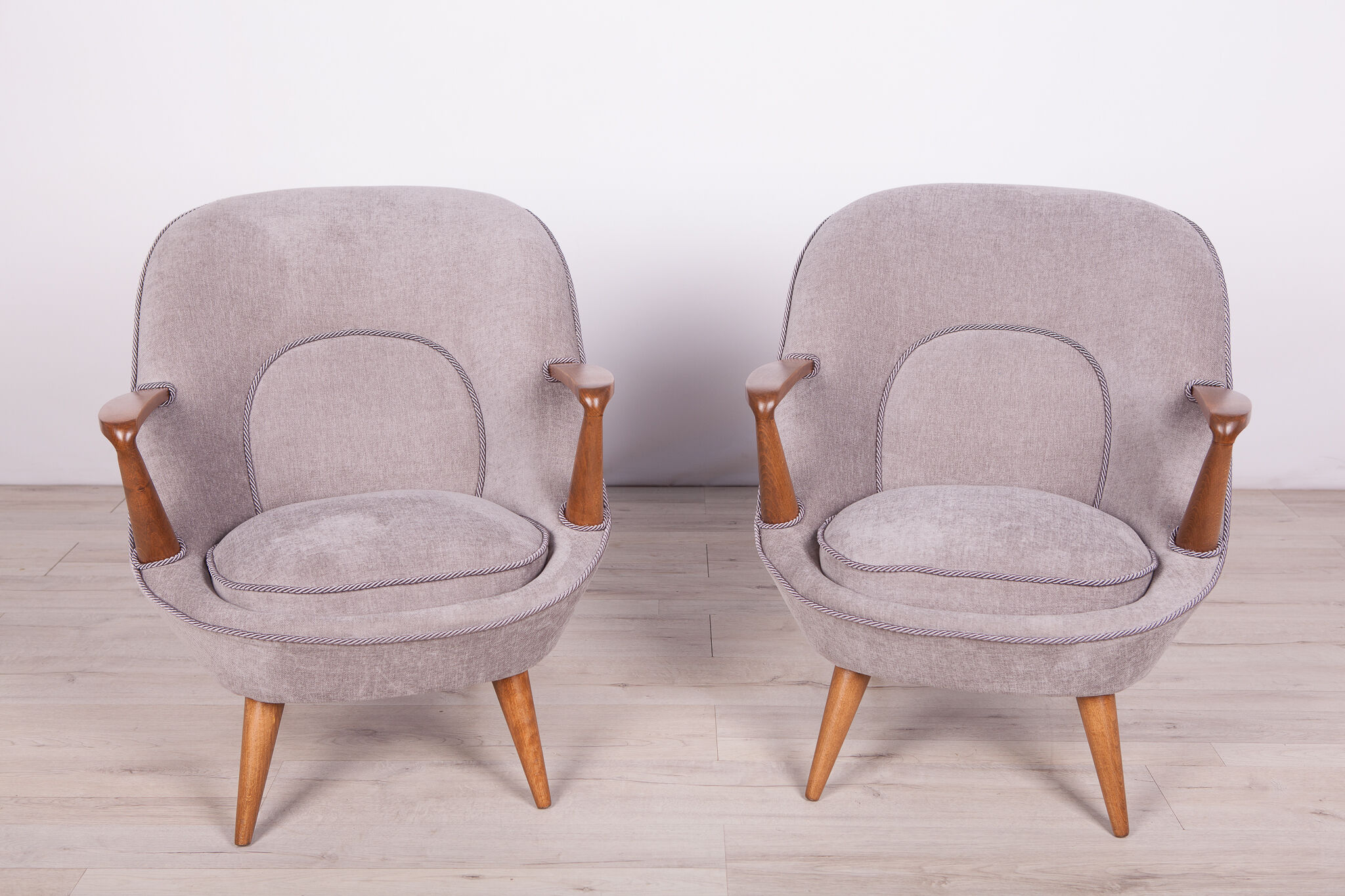 Model 345 Armchairs by J.Jędrychowicz & K.Racinowski for Poznan Furniture Factory, 1950s, Set of 2