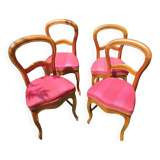 4 Louis Philippe upholstered chairs