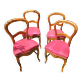 4 chaises Louis Philippe tapissées