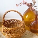 Braided wicker basket