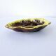 Butter dish and its vintage ceramic knife DLG Vallauris leaf shape.