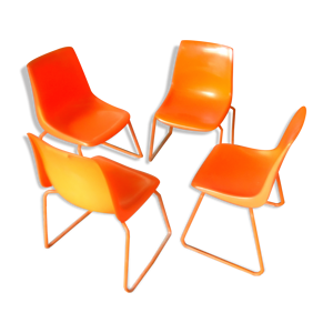 4 chaises années 70