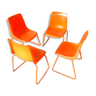 4 chaises années 70