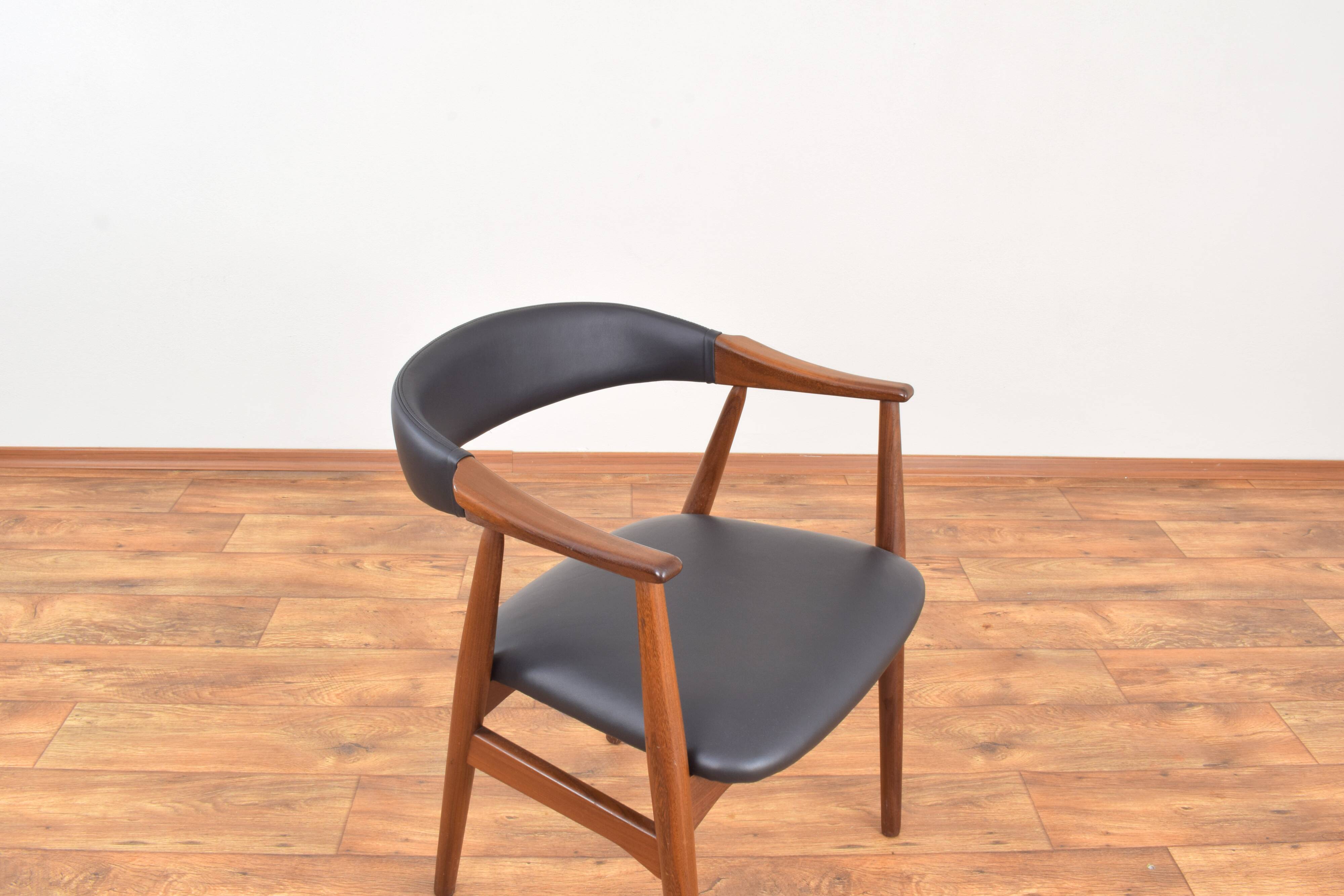 Mid-Century Danish Teak & Leather Armchair by Th. Harlev for Farstrup Møbler, 1950s