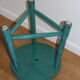 Blue wood tripod stool 400mm