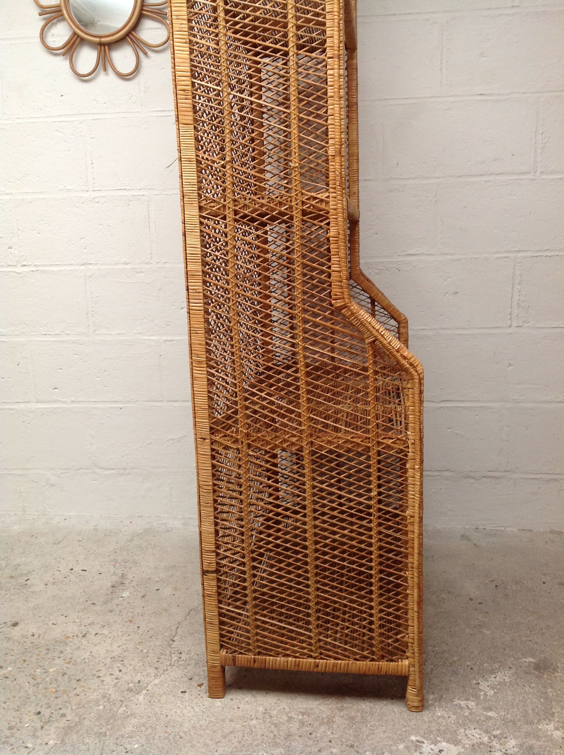 Vintage rattan bookcase