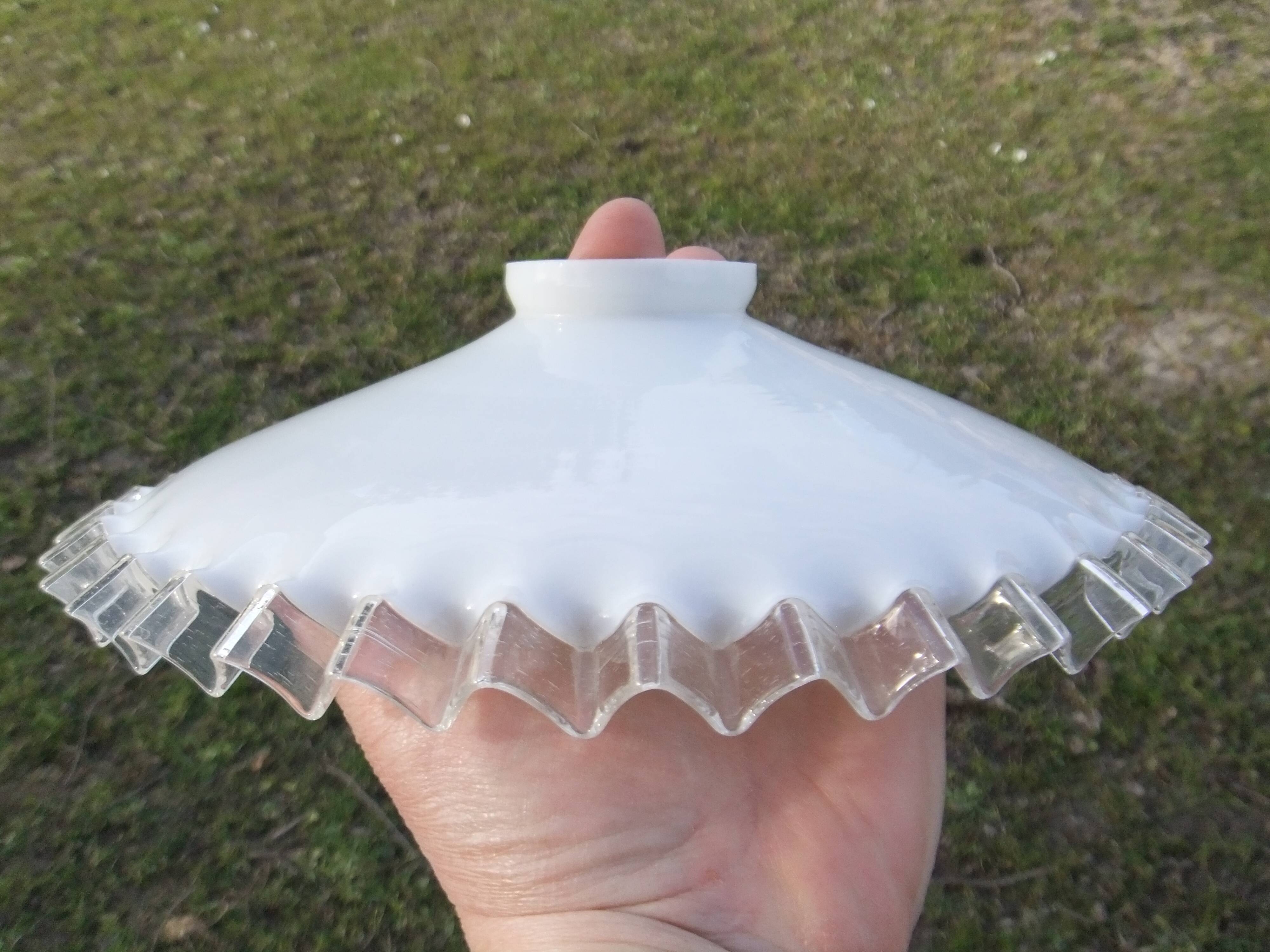 Opaline mount drop speckled lace lampshade pendant chandelier lamp tu