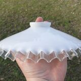 Opaline mount drop speckled lace lampshade pendant chandelier lamp tu