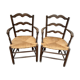 Paire de fauteuils rustique en chêne