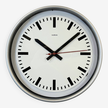 Vintage Grey Electric Station Wall Clock from Nedklok, 1990s