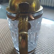 Briquet de table 1950/1960 cristal et bronze