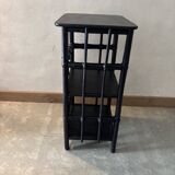 Black rattan shelves