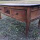 Antique Louis XV paneled table with 3 front drawers in solid cherry wood