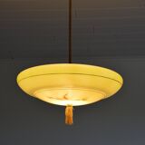 Suspension vasque opaline jaune art déco vintage