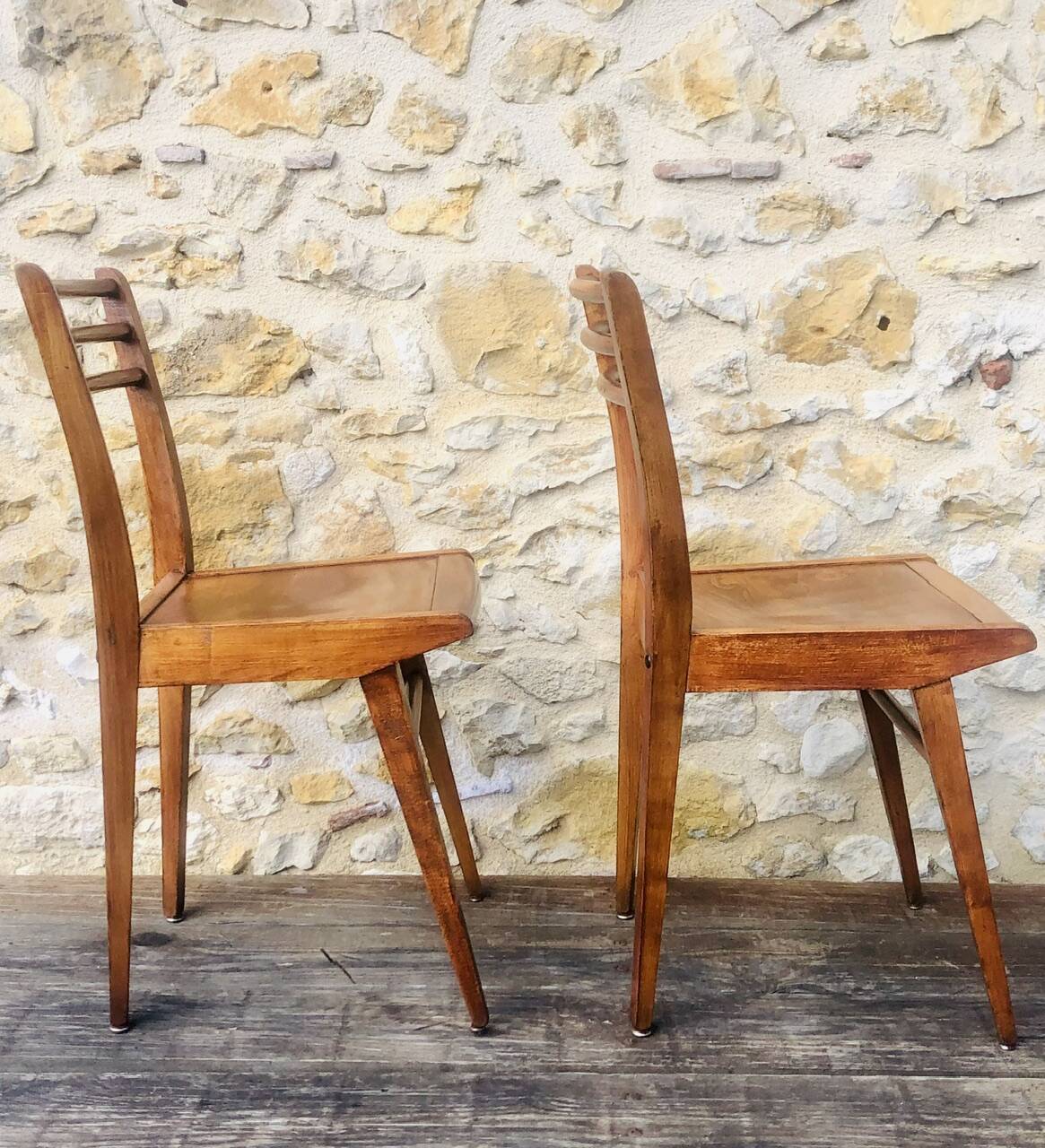 Pair of vintage bistro chairs, Stella Luterma, Circa 60'