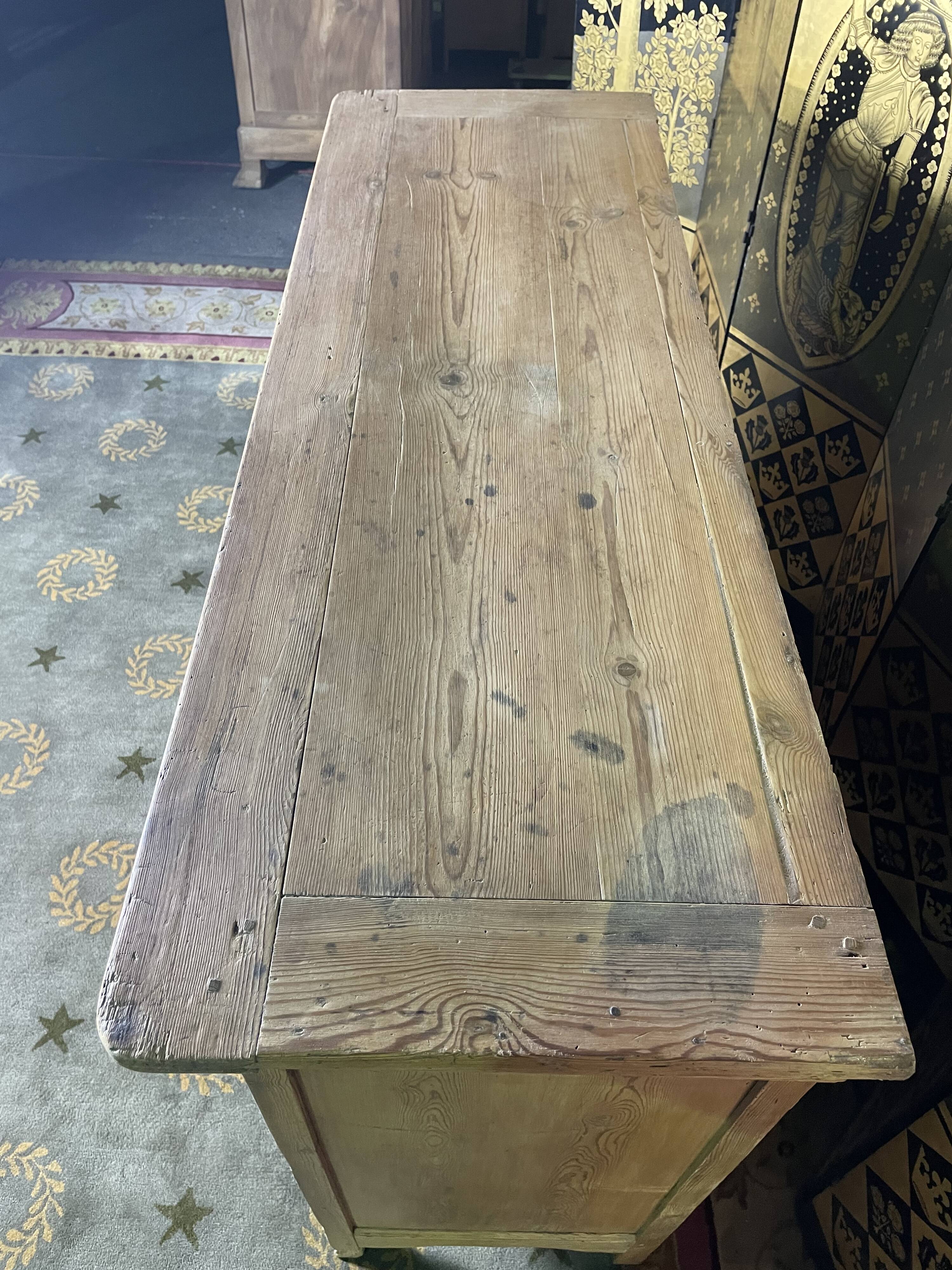 Buffet low fir Louis XV 1850 restored