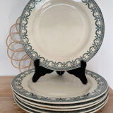 6 flat plates Terre de Fer Salins model Garlands L.XVI