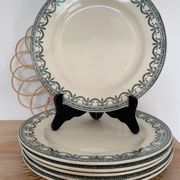 6 flat plates Terre de Fer Salins model Garlands L.XVI