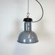 Industrial grey enamel hanging bauhaus lamp, 1930s