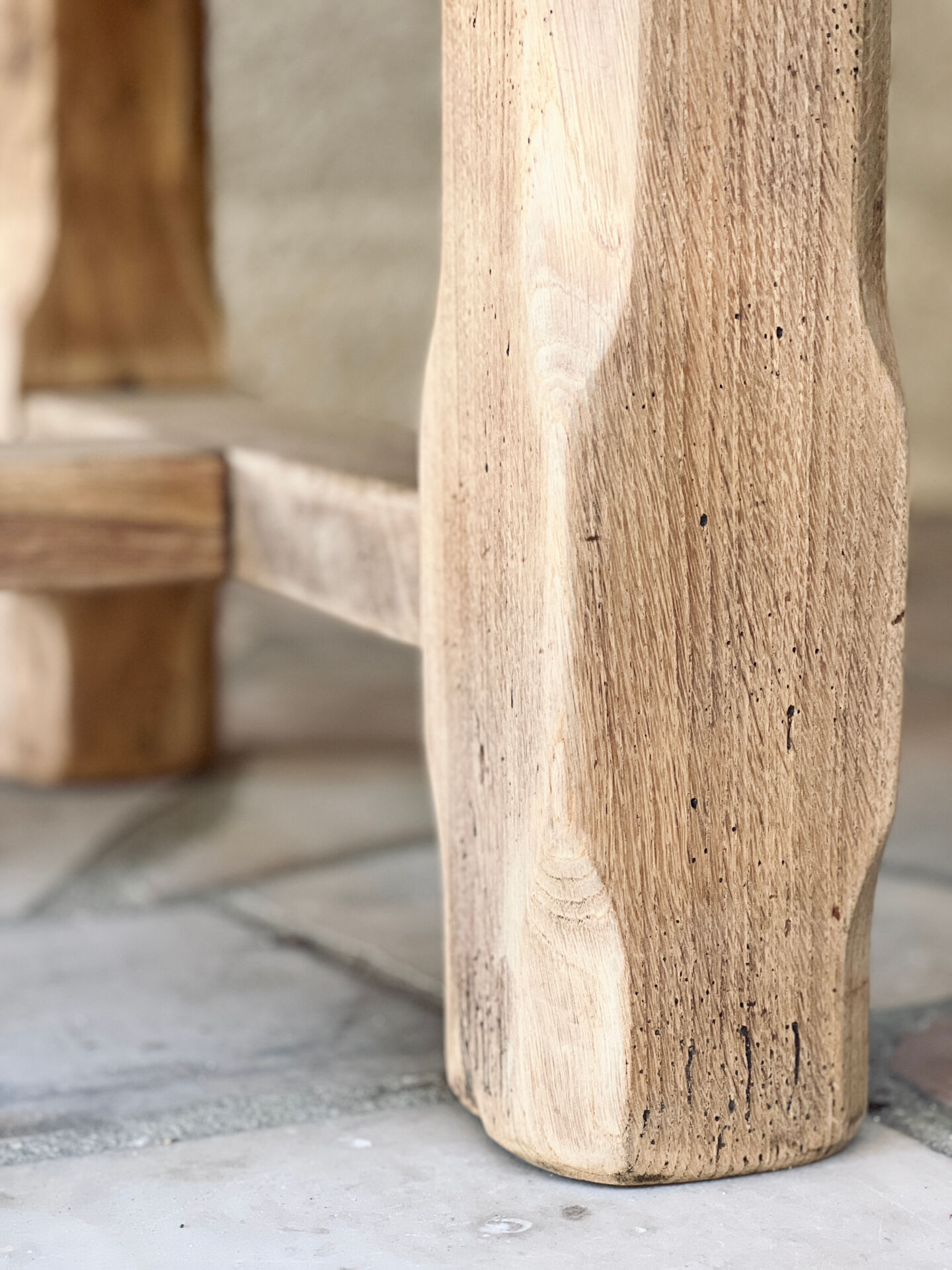 Large farmhouse table - solid oak - drawer