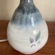 Stoneware bedside lamp with woven wool lampshade, 70s