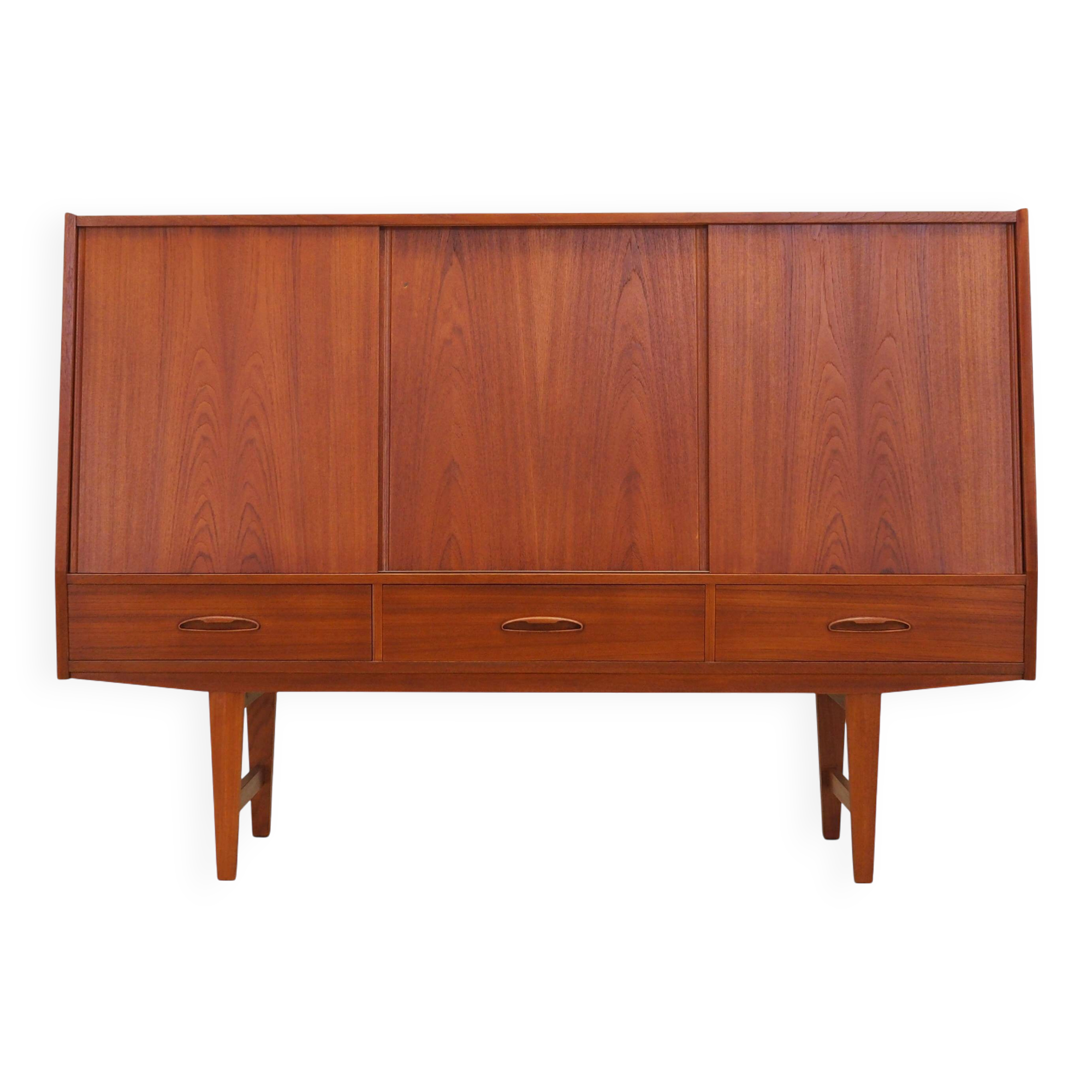 Teak highboard, Danish design, 1960s, production: Denmark