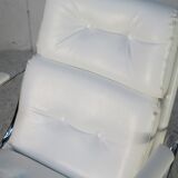 Armchair "Space Age"". Steel and imitation leather. Swivel. France, 70s