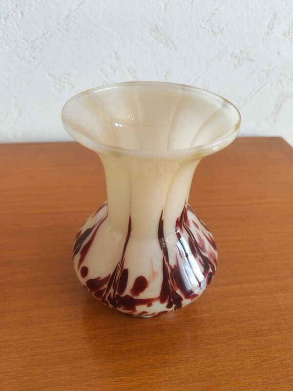 Vase Franz Welz art déco opaline marbrée