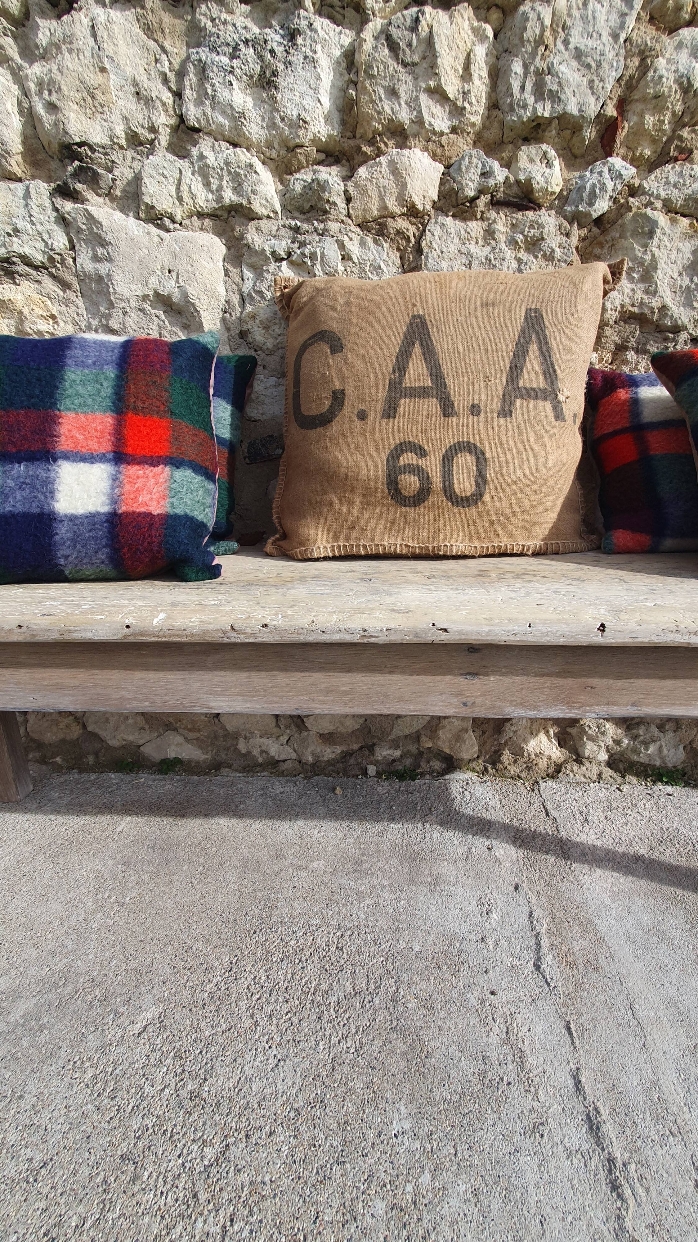 Bench, wooden banquette