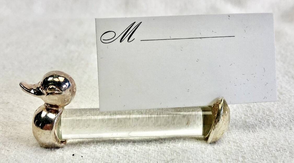 12 silver-plated metal duck knife rests with crystal