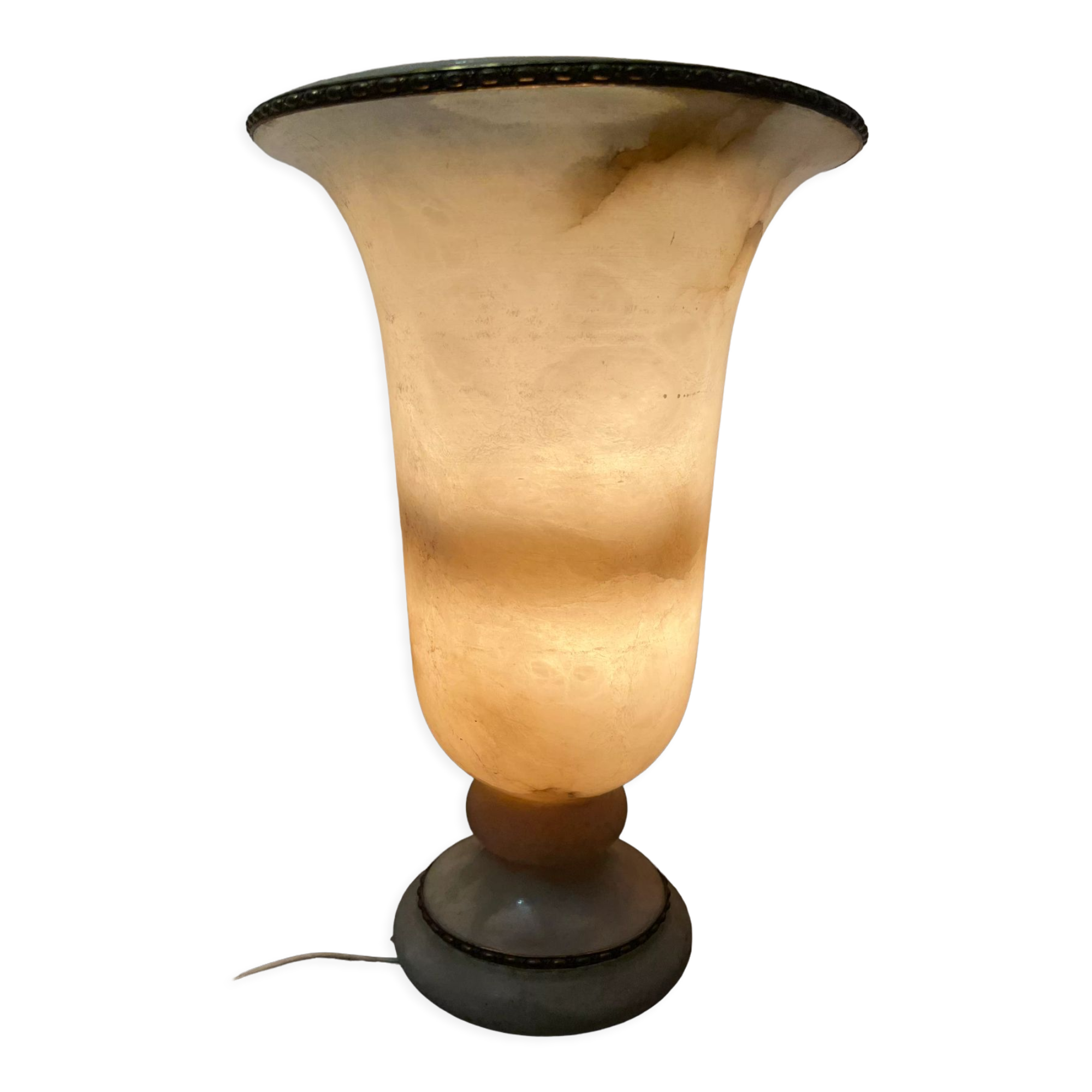 Art deco lamp shape alabaster vase 1930