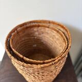 2 paniers en rotin vintage