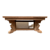 Renaissance style table in solid oak, 20th century
