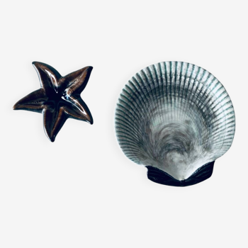 Ensemble céramique étoile de mer et coquillage