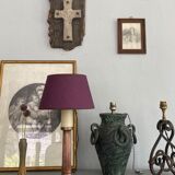 Copper lamp, cable 2 m, fabric shade