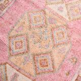 Soft Pink Turkish Vintage Runner Rug, 93x335Cm