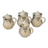 Set of 4 vintage art deco Saint Uze pitchers