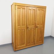 Vintage Guillerme et Chambron wardrobe in solid oak from the 60s