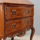 Antique baroque secretary cabinet with a drop-down front in walnut and maple, Italy, 18th century.