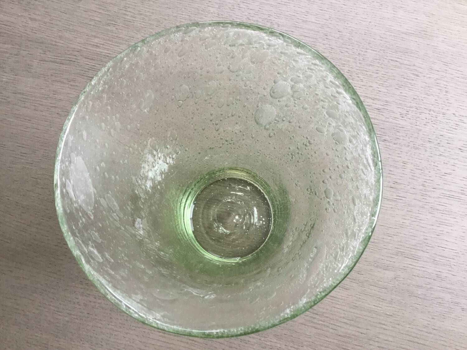 Handcrafted bubbled glass vase