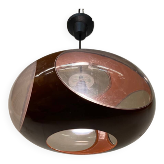 Vintage Space Age Brown and Grey UFO Pendant Lamp from Massive, Belgium, 1970s