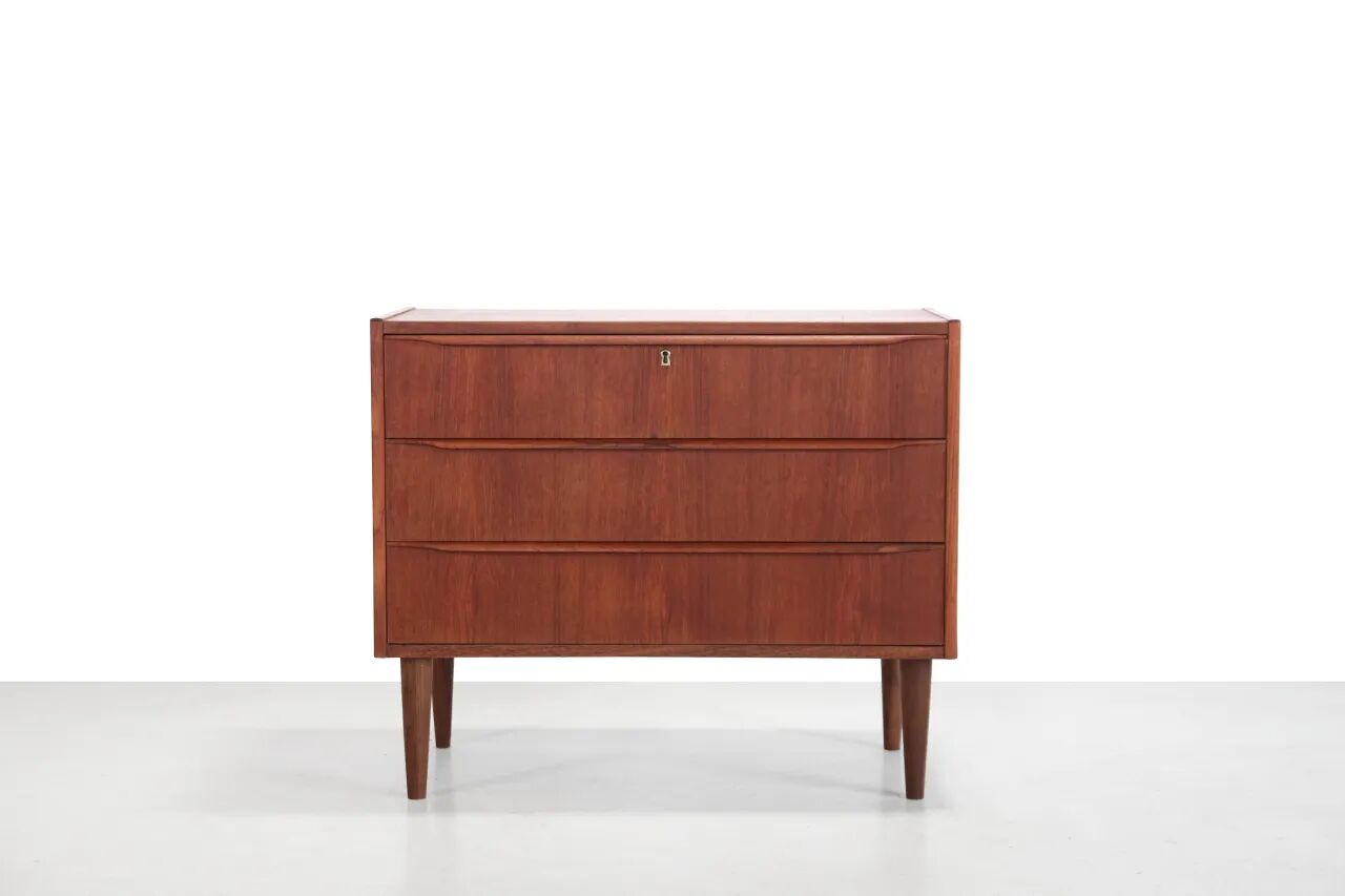 Vintage Danish teak wooden chest of drawers