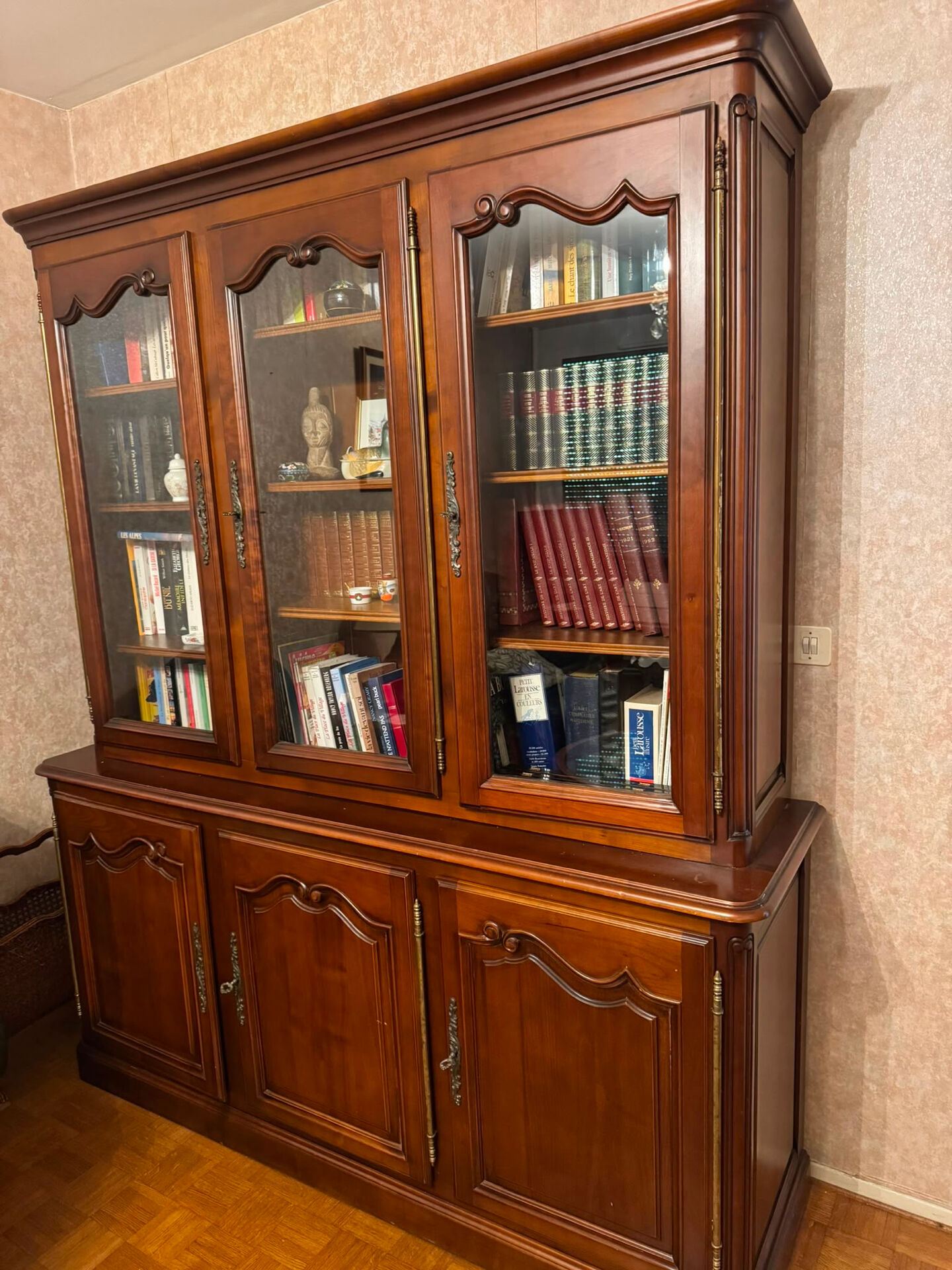 Bibliothèque merisier massif