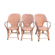 Trio de chaises en châtaignier tressé