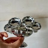 6 vintage 70s stainless steel footed bowls