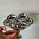 6 vintage 70s stainless steel footed bowls