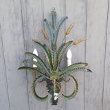 Pair of appliqué wheat ear in vintage polychrome from the 1960s.