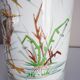 Vase rouleau XIXème siècle art nouveau Keller & Guérin Lunéville, hérons, iris