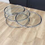 Glass and chrome coffee table