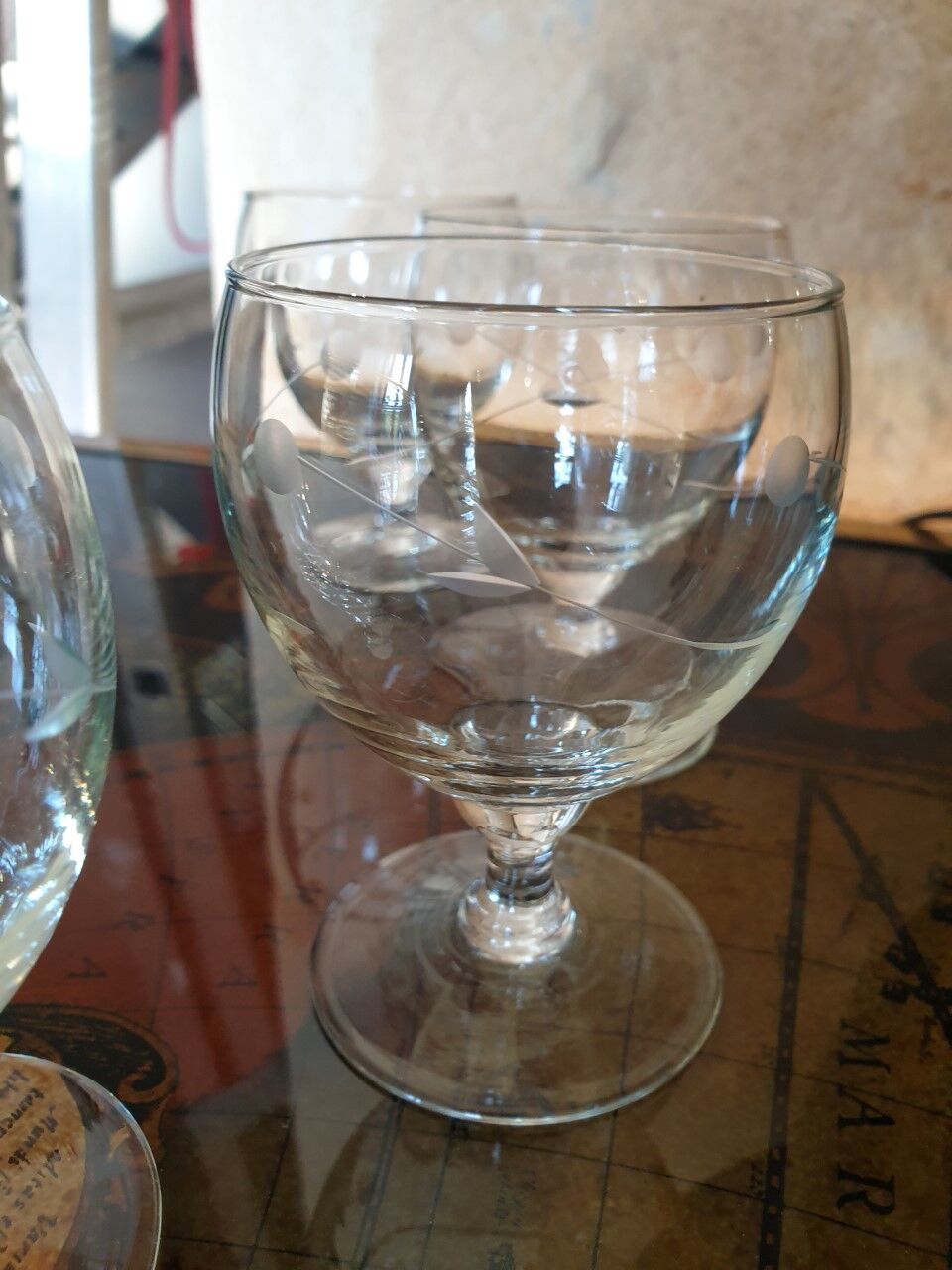 Antique engraved glasses
